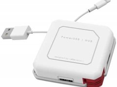 Hub mini USB 2.0 cu 4 porturi alb rosu Allocacoc